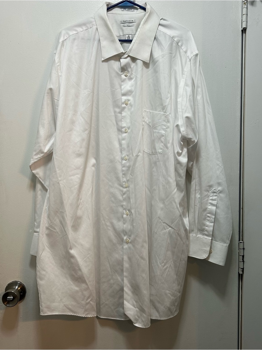 Van Heusen White Men's Dress Shirt - Spread Collar